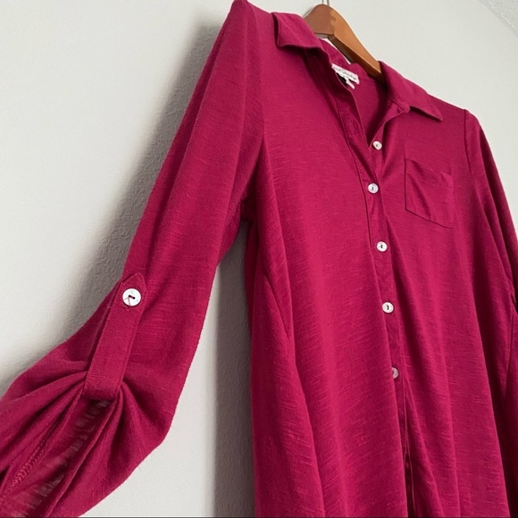 French Laundry button down tunic top pink small - Picture 5 of 8
